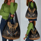 Ancient Egypt Scarab Beetle Grocery Bag Hieroglyphs Alphabet Pattern