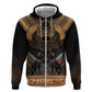 Ancient Egypt Scarab Beetle Hoodie Hieroglyphs Alphabet Pattern