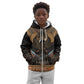 Ancient Egypt Scarab Beetle Kid Hoodie Hieroglyphs Alphabet Pattern