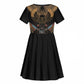 Ancient Egypt Scarab Beetle Kid Short Sleeve Dress Hieroglyphs Alphabet Pattern