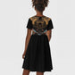 Ancient Egypt Scarab Beetle Kid Short Sleeve Dress Hieroglyphs Alphabet Pattern
