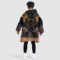 Ancient Egypt Scarab Beetle Kid Wearable Blanket Hoodie Hieroglyphs Alphabet Pattern