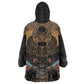 Ancient Egypt Scarab Beetle Kid Wearable Blanket Hoodie Hieroglyphs Alphabet Pattern
