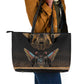 Ancient Egypt Scarab Beetle Leather Tote Bag Hieroglyphs Alphabet Pattern