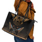 Ancient Egypt Scarab Beetle Leather Tote Bag Hieroglyphs Alphabet Pattern
