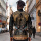 Ancient Egypt Scarab Beetle Long Sleeve Button Shirt Hieroglyphs Alphabet Pattern