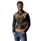 Ancient Egypt Scarab Beetle Long Sleeve Polo Shirt Hieroglyphs Alphabet Pattern