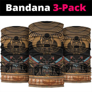 Ancient Egypt Scarab Beetle Neck Gaiter Hieroglyphs Alphabet Pattern - African Pride