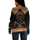 Ancient Egypt Scarab Beetle Off Shoulder Sweater Hieroglyphs Alphabet Pattern