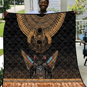Ancient Egypt Scarab Beetle Quilt Hieroglyphs Alphabet Pattern