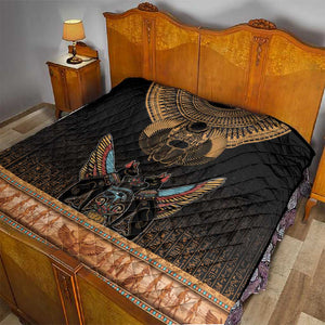 Ancient Egypt Scarab Beetle Quilt Hieroglyphs Alphabet Pattern