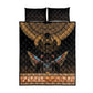 Ancient Egypt Scarab Beetle Quilt Bed Set Hieroglyphs Alphabet Pattern
