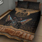 Ancient Egypt Scarab Beetle Quilt Bed Set Hieroglyphs Alphabet Pattern