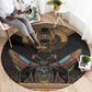 Ancient Egypt Scarab Beetle Round Carpet Hieroglyphs Alphabet Pattern
