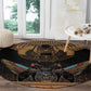 Ancient Egypt Scarab Beetle Round Carpet Hieroglyphs Alphabet Pattern