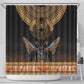 Ancient Egypt Scarab Beetle Shower Curtain Hieroglyphs Alphabet Pattern