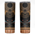 Ancient Egypt Scarab Beetle Skinny Tumbler Hieroglyphs Alphabet Pattern