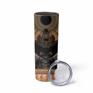 Ancient Egypt Scarab Beetle Skinny Tumbler Hieroglyphs Alphabet Pattern