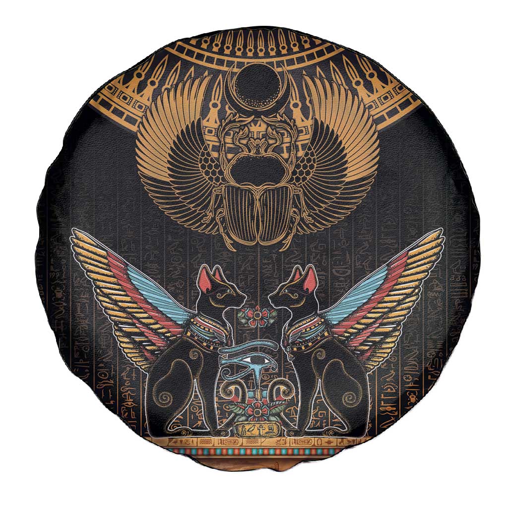 Ancient Egypt Scarab Beetle Spare Tire Cover Hieroglyphs Alphabet Pattern