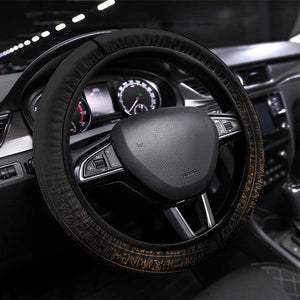 Ancient Egypt Scarab Beetle Steering Wheel Cover Hieroglyphs Alphabet Pattern