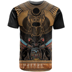 Ancient Egypt Scarab Beetle T shirt Hieroglyphs Alphabet Pattern