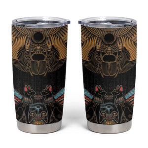 Ancient Egypt Scarab Beetle Tumbler Cup Hieroglyphs Alphabet Pattern