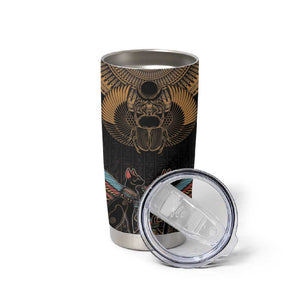 Ancient Egypt Scarab Beetle Tumbler Cup Hieroglyphs Alphabet Pattern