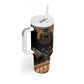 Ancient Egypt Scarab Beetle Tumbler With Handle Hieroglyphs Alphabet Pattern
