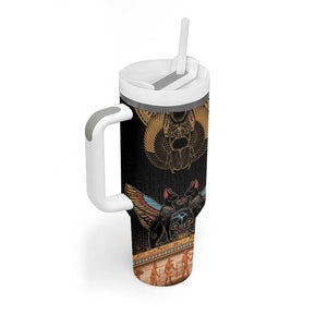 Ancient Egypt Scarab Beetle Tumbler With Handle Hieroglyphs Alphabet Pattern