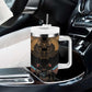 Ancient Egypt Scarab Beetle Tumbler With Handle Hieroglyphs Alphabet Pattern