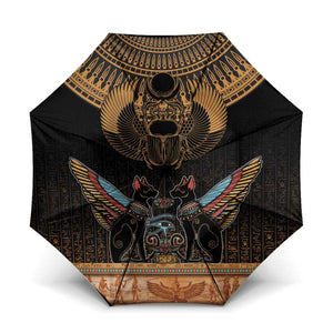 Ancient Egypt Scarab Beetle Umbrella Hieroglyphs Alphabet Pattern