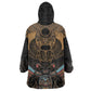 Ancient Egypt Scarab Beetle Wearable Blanket Hoodie Hieroglyphs Alphabet Pattern