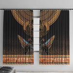 Ancient Egypt Scarab Beetle Window Curtain Hieroglyphs Alphabet Pattern