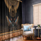 Ancient Egypt Scarab Beetle Window Curtain Hieroglyphs Alphabet Pattern