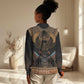 Ancient Egypt Scarab Beetle Women Casual Shirt Hieroglyphs Alphabet Pattern