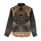 Ancient Egypt Scarab Beetle Women Casual Shirt Hieroglyphs Alphabet Pattern