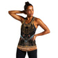 Ancient Egypt Scarab Beetle Women Racerback Tank Hieroglyphs Alphabet Pattern