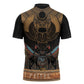 Ancient Egypt Scarab Beetle Zipper Polo Shirt Hieroglyphs Alphabet Pattern