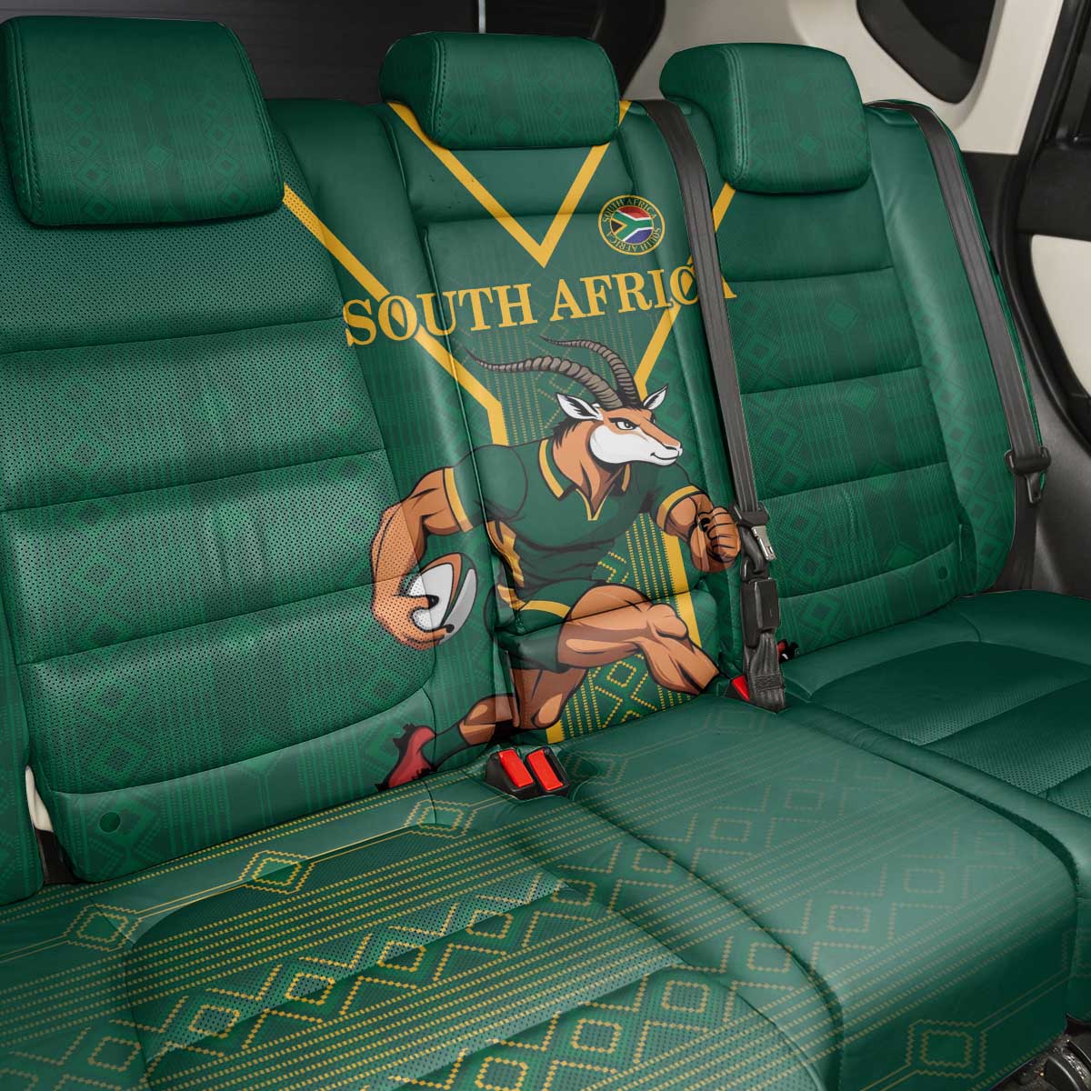 South Africa Rugby Back Car Seat Cover Go Springboks - African Pride
