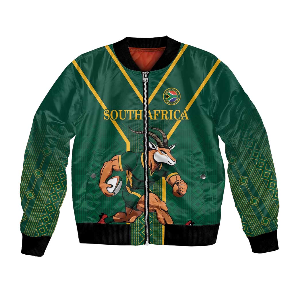 Custom South Africa Rugby Bomber Jacket Go Springboks by African Pride