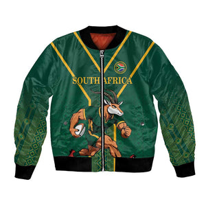 Custom South Africa Rugby Bomber Jacket Go Springboks - African Pride