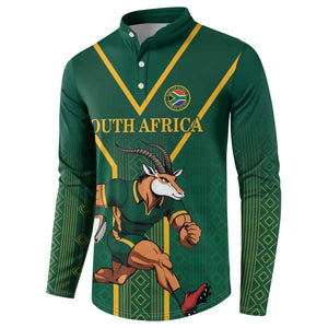 Custom South Africa Rugby Button Sweatshirt Go Springboks