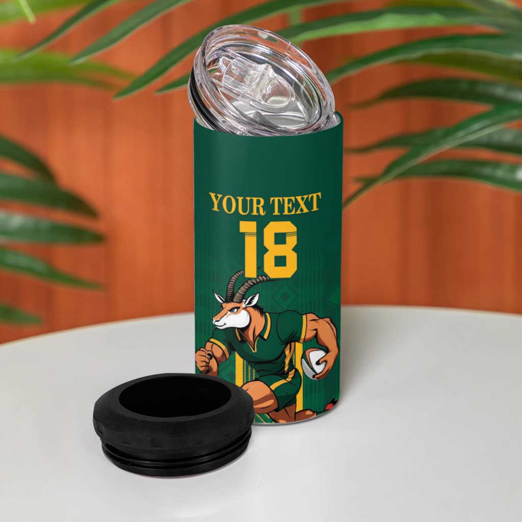Custom South Africa Rugby 4 in 1 Can Cooler Tumbler Go Springboks - African Pride