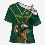 Custom South Africa Rugby Cross Shoulder Shirt Go Springboks - African Pride