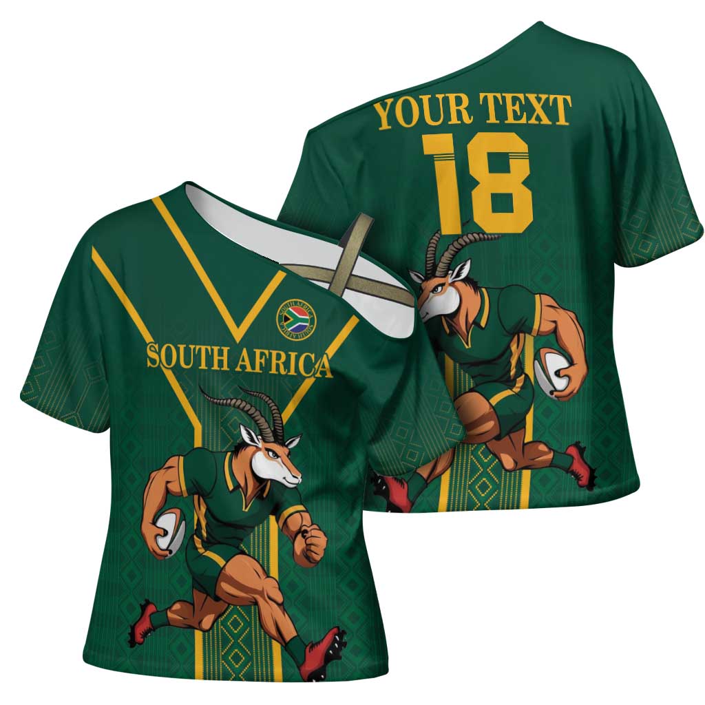 Custom South Africa Rugby Cross Shoulder Shirt Go Springboks - African Pride
