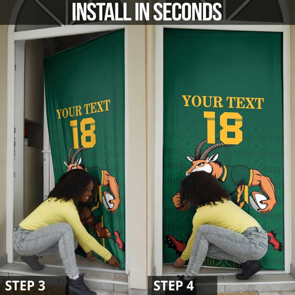 Custom South Africa Rugby Door Cover Go Springboks - African Pride