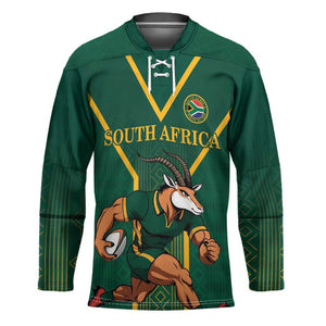 Custom South Africa Rugby Hockey Jersey Go Springboks - African Pride