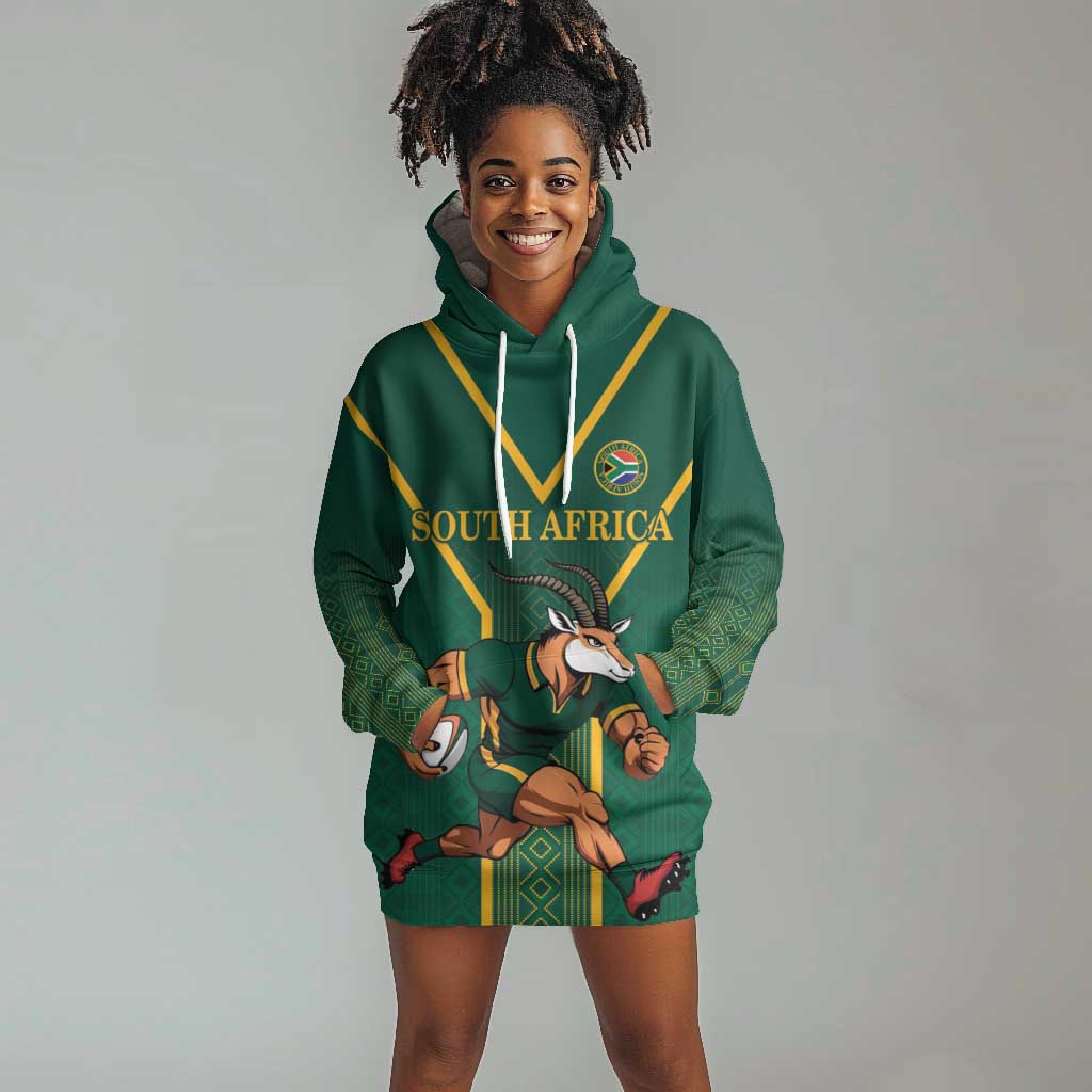 Custom South Africa Rugby Hoodie Dress Go Springboks - African Pride
