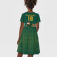 Custom South Africa Rugby Kid Short Sleeve Dress Go Springboks LT18