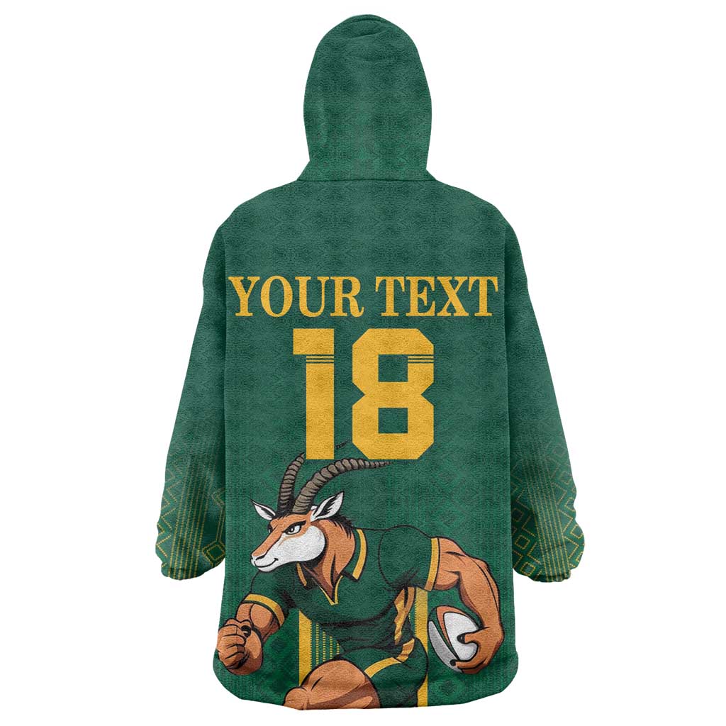 Custom South Africa Rugby Kid Wearable Blanket Hoodie Go Springboks - African Pride